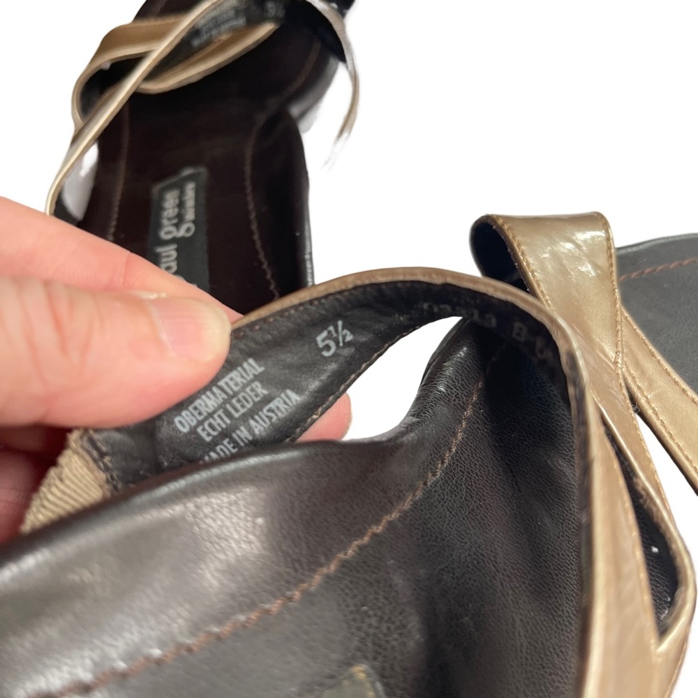 Paul Green Tan Patent Leather Strap Sandals. Nice. Size 8 - Picture 6 of 8